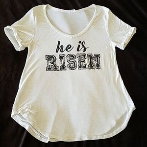 "He is Risen" T-Shirt with bling, gently used